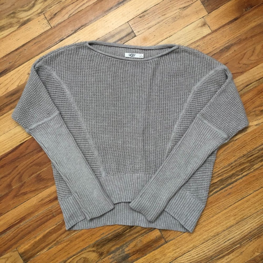 UGG Sophia Pullover Knit Sweater in Grey Size Medium